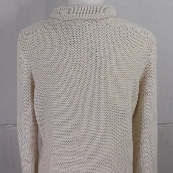 Liz Claiborne Off-White Cotton Knit Sweater M - Picture 10 of 16
